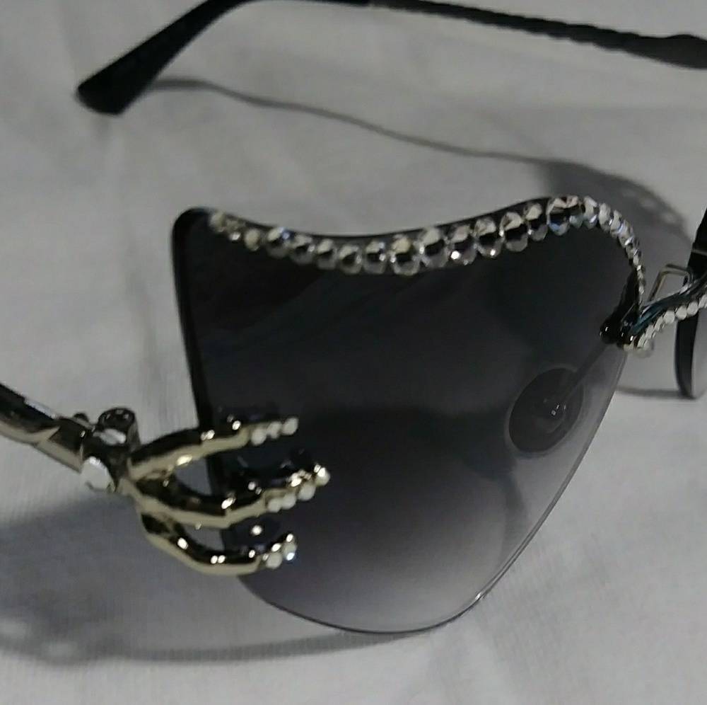 Cat eye Swarovski encrusted sunglasses